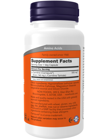 L-Carnitine 500mg 180 vcaps
