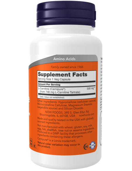 L-Carnitine 500mg 180 vcaps