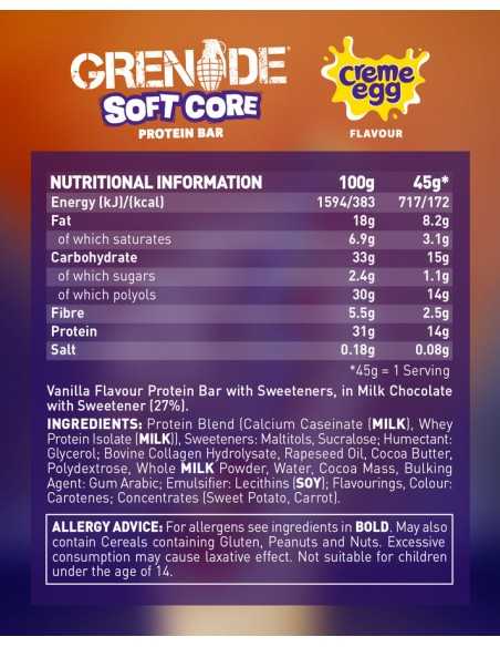 Soft Core Protein Bars Creme Egg 18 x 45g