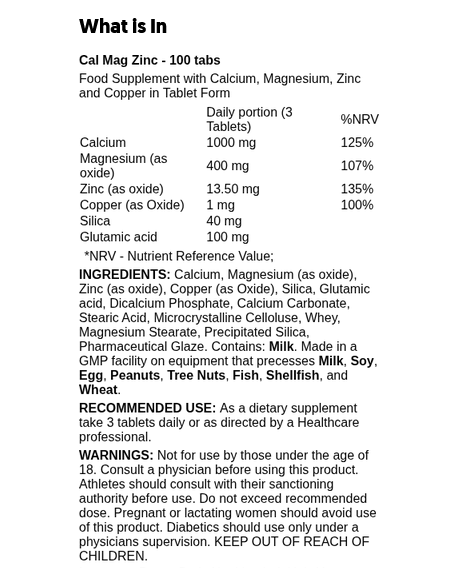 Calcium Zinc Magnesium 100 Cps