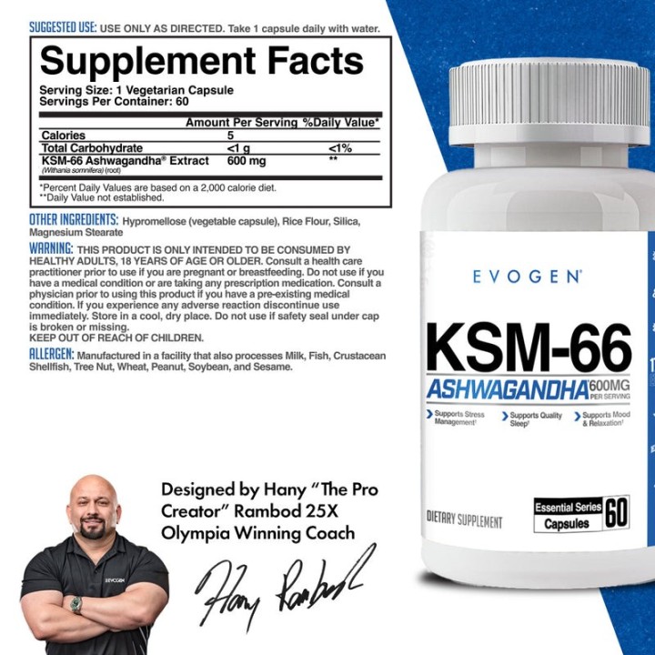 Evogen KSM-66 Ashwagandha | Relieve Stress and Enhance Wellness