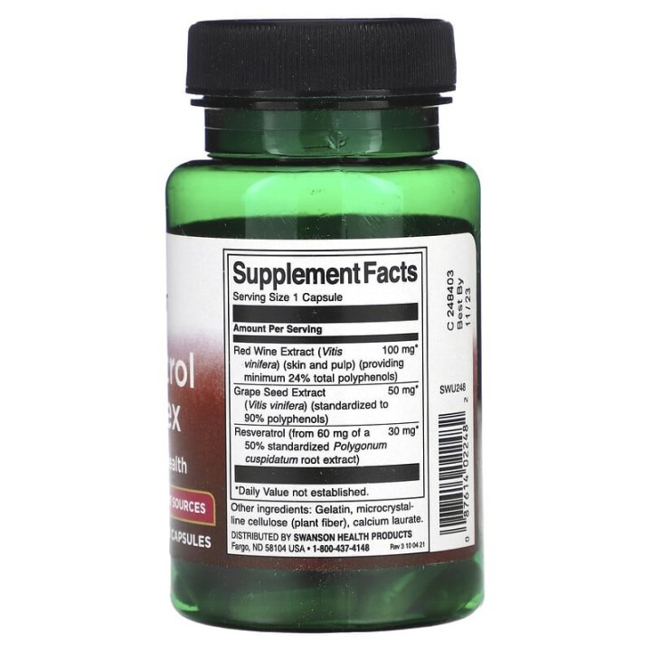 Swanson Resveratrol Complex 60 Capsules | Antioxidant & Heart Support