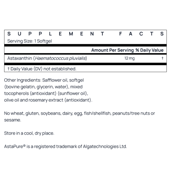 Astaxanthin 12 mg Jarrow 60 Softgels: Antiossidante