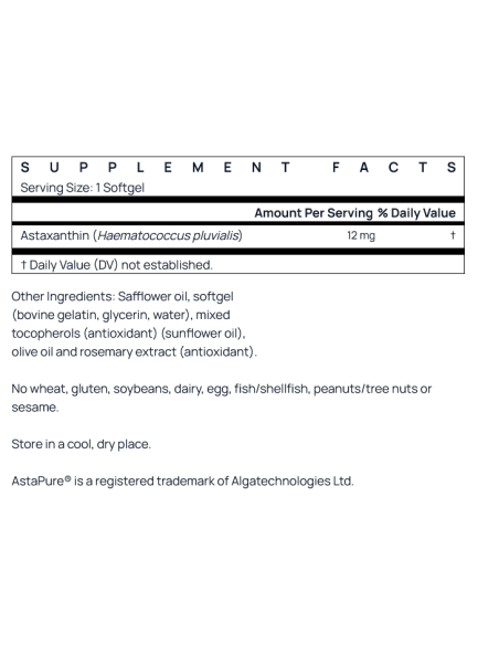 Astaxanthin 12mg 30 softgels