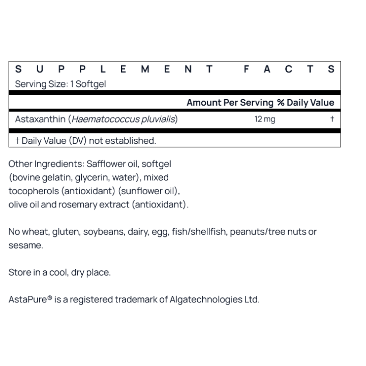 Astaxanthin 12 mg Jarrow 30 Softgels: Antioxidant