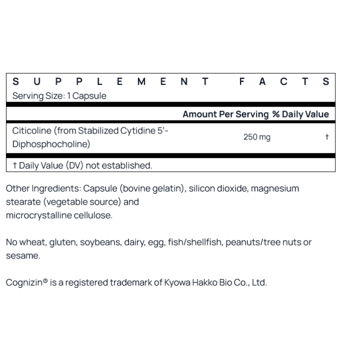 Citicoline CDP Choline 250 mg Jarrow 120 Capsules