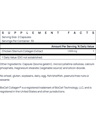 Type II Collagen Complex 1000mg 60 caps