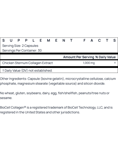 Type II Collagen Complex 1000mg 60 caps