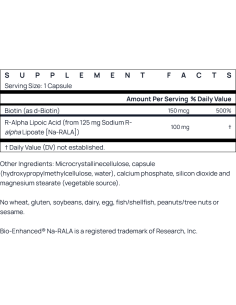 R-Alpha Lipoic Acid with Biotin 60 vcaps 2