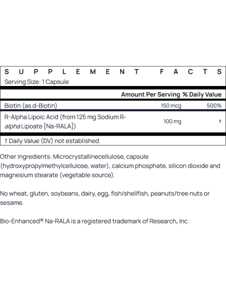R-Alpha Lipoic Acid with Biotin 60 vcaps