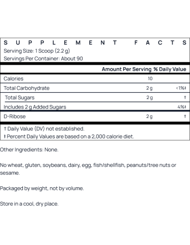 D-Ribose, Powder 200 grams