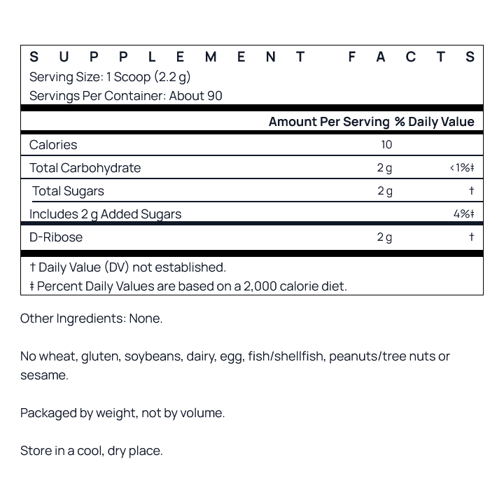 D-Ribose Powder 200 g Jarrow Formulas Vegan