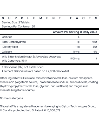 Wild Bitter Melon Extract 1500mg 60 tablets