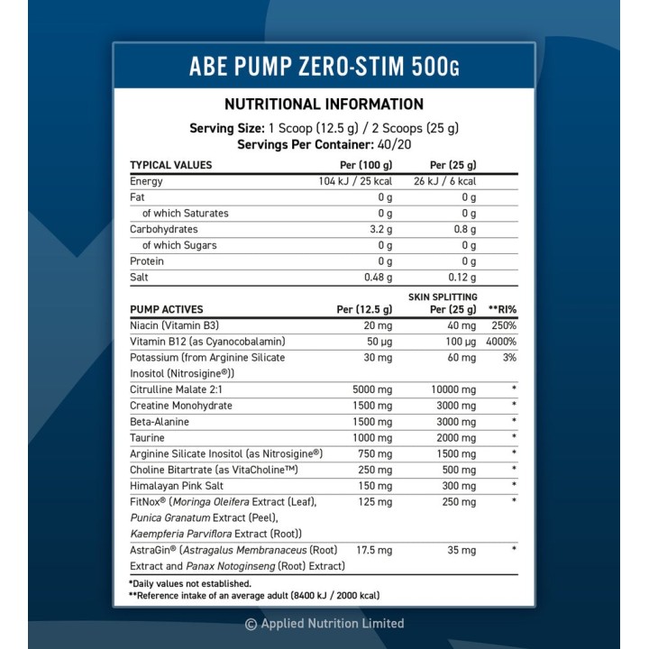 ABE Pump Pre-Workout Caffeine Free Applied Nutrition | Pump, No Stimulants