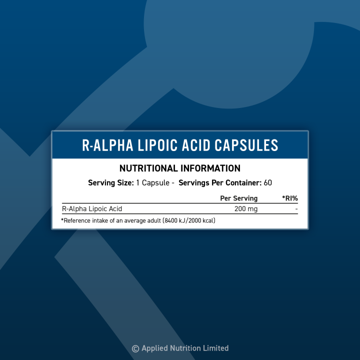 R-ALA 60 Caps Applied Nutrition: R-Alpha Lipoic Acid