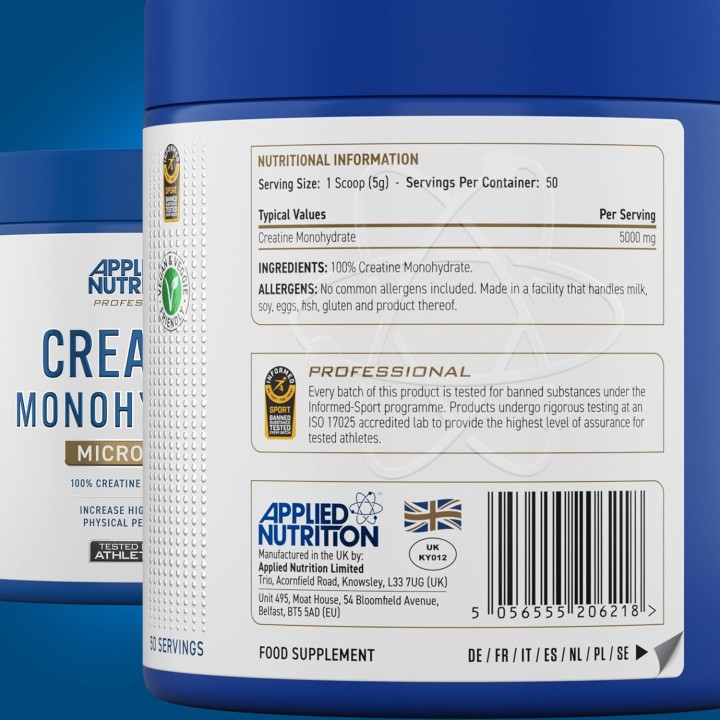 Creatine Monohydrate 250 g Applied Nutrition: Micronized