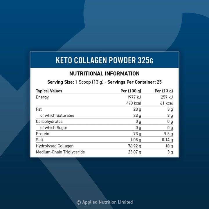 Keto Collagen 325 g Applied Nutrition: Collagen and MCT