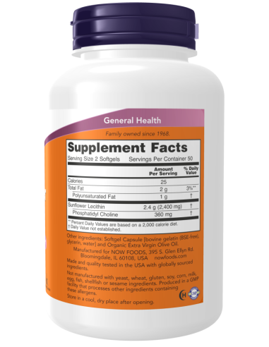 Sunflower Lecithin 1200 mg 100 softgels