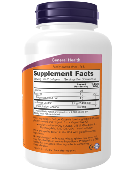 Sunflower Lecithin 1200 mg 100 softgels