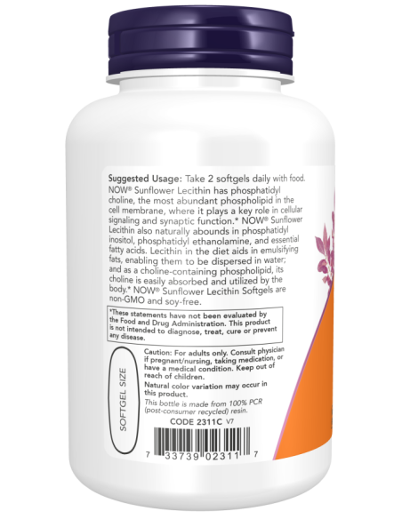 Sunflower Lecithin 1200 mg 100 softgels