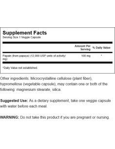 Papaya Enzyme Papain 100mg 90 vcaps 2