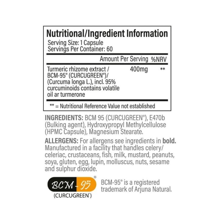 Cure-Coming 60 Caps tbJP: BCM-95 curcumin extract