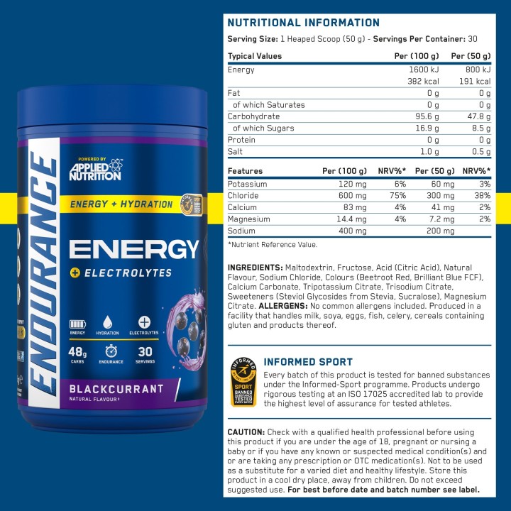 Endurance Energy + Hydration 1500 g: Carbs and Electrolytes