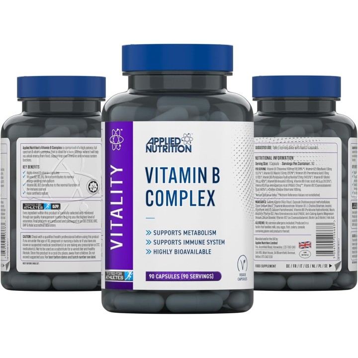 Vitamin B Complex 90 Caps Applied Nutrition: B vitamins
