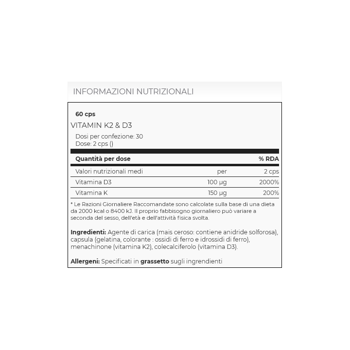 Vitamin K2 & D3 60 cps Pro Supps: Formula MK-7 sinergica