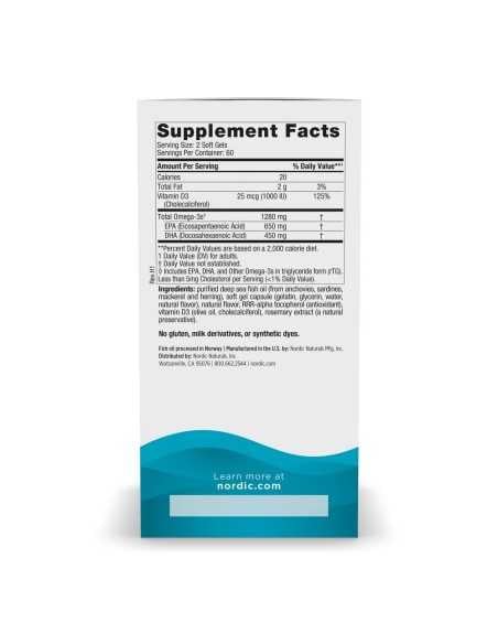 Ultimate Omega-D3 Fish Oil 1280mg Lemon 120 softgels