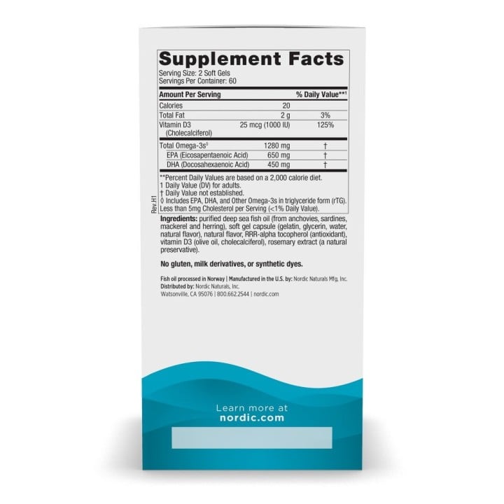 Ultimate Omega-D3 1280 mg 120 Softgels by Nordic Naturals