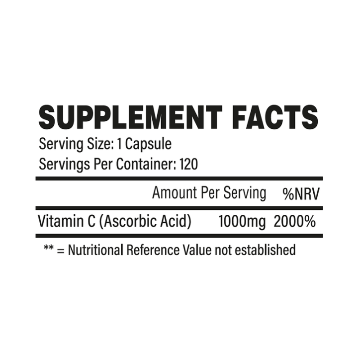 Vit-C 120 Caps tbJP: 1000 mg vitamin C per serving