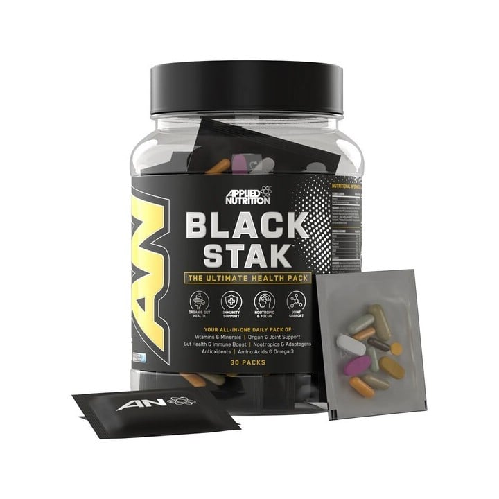 Black Stak 30 Packs Applied Nutrition: daily pack format