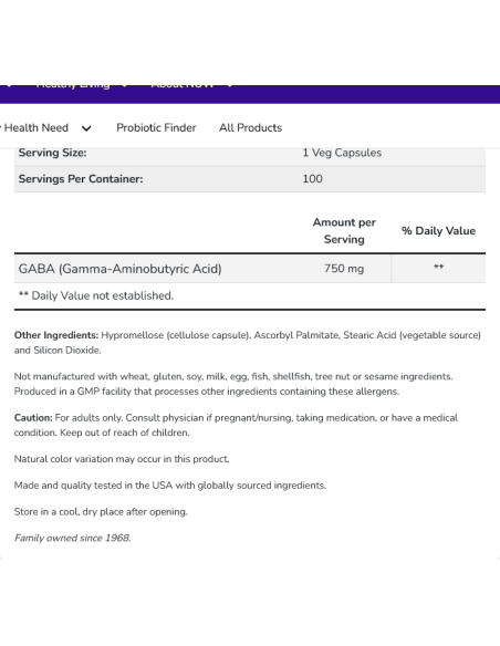 GABA 750 mg 200 vcaps