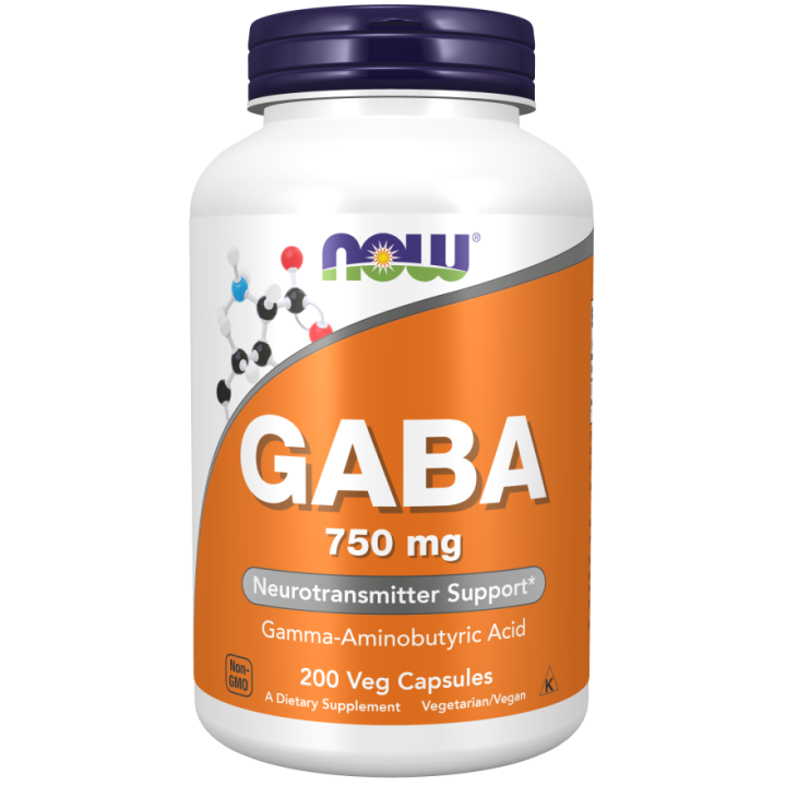 GABA 750 mg NOW Foods 200 cps vegetali
