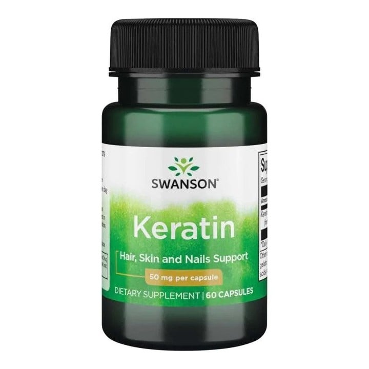 Keratin supplement hair nails Swanson 50 mg 60 caps