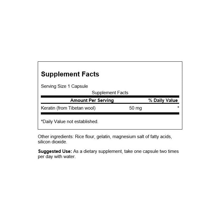 Keratin supplement hair nails Swanson 50 mg 60 caps