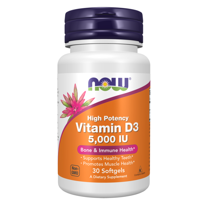 Vitamina D3 5000 IU NOW 30 softgel