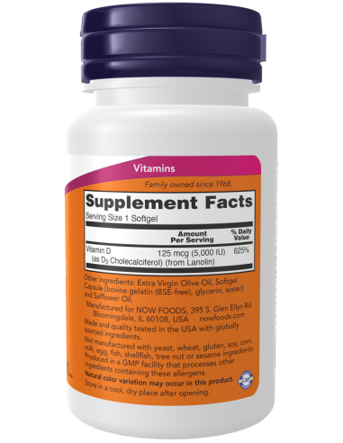 Vitamin D-3 5000 IU 30 softgels