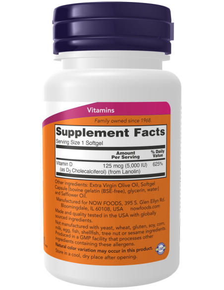 Vitamin D-3 5000 IU 30 softgels