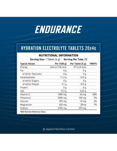 Endurance Hydration Electrolyte Effervescent...