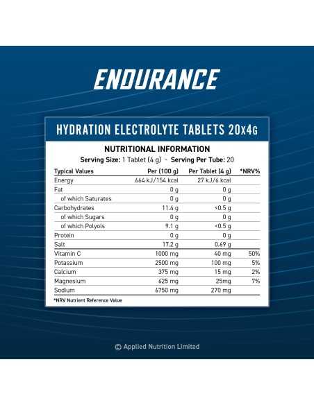 Endurance Hydration Electrolyte Effervescent Tablets 6 x 20 tabs