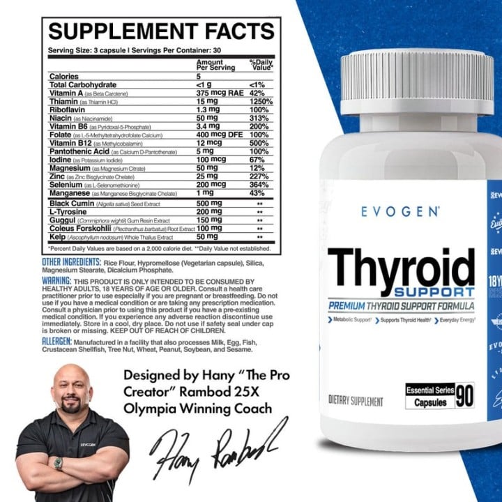 Thyroid Support Supplement Evogen | 90 Servings