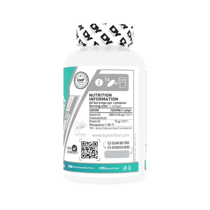 Vitamina D3 K2 50 mcg DY Nutrition 60 softgel