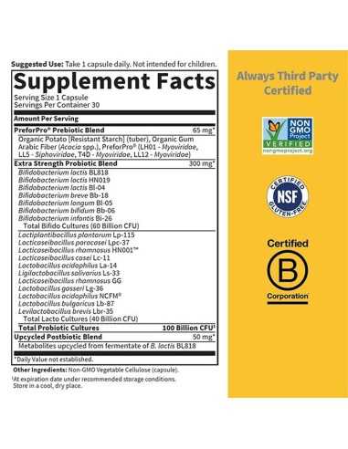 Dr. Formulated Probiotics 100 Billion 30 vcaps