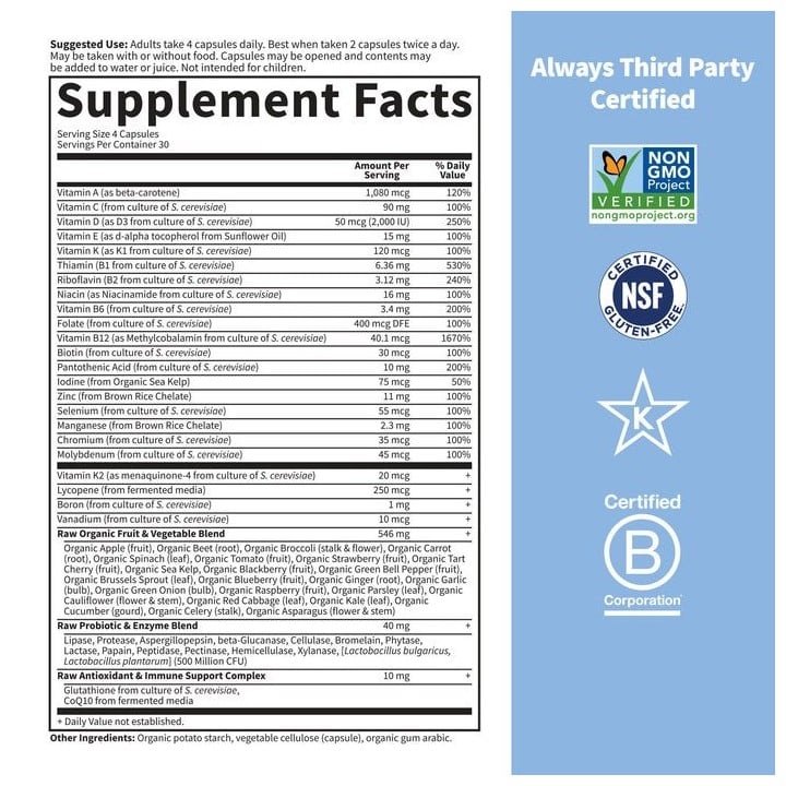 Men's multivitamin for over 50 Garden of Life