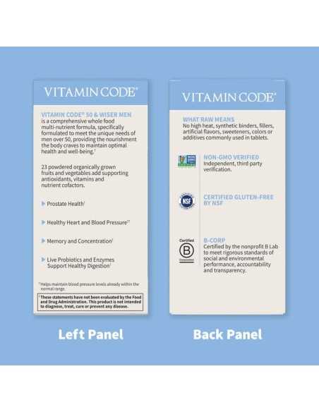 Vitamin Code 50 & Wiser Men 120 vcaps