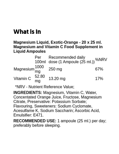 Magnesium Liquid Exotic-Orange 20 x 25 ml