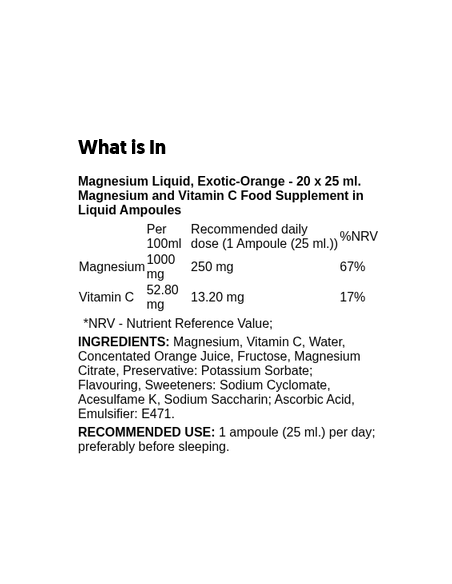 Magnesium Liquid Exotic-Orange 20 x 25 ml