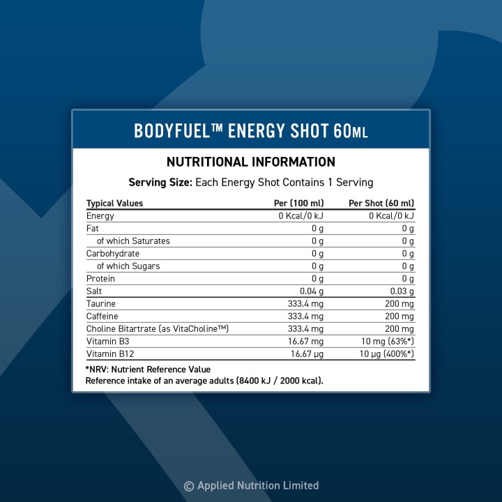Energy Shot with Caffeine Applied Nutrition | 200 mg